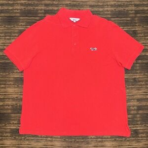 Retro Fox Polo Golf Shirt Mens 3XL Red Short Sleeve Vintage Y2K